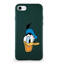 Apple iPhone 8 Soft Premier Kapak Donald Duck-A Tasarımlı Silikon Kılıf - Yeşil (Şeffaf)