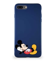Apple iPhone 8 Plus Soft Premier Kapak Mickey Mouse-F Tasarımlı Silikon Kılıf - Lacivert (Şeffaf)
