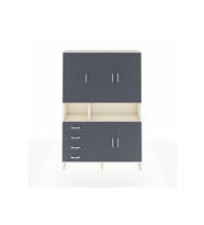 Arges Gardrop 7 Raflı 4 Çekmeceli 5 Kapaklı 132x30x195 Aytaşı-Antrasit