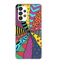 PrintiFy Samsung Galaxy A33 ile Uyumlu 1mm Slim Fit Retro Colors 4 Baskılı Şeffaf  Kılıf