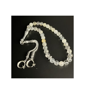 Beyaz Topaz 8mm 33lük Doğal Taş Tesbih