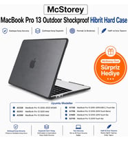 MacBook Pro 13 Darbe Korumalı Kılıf A1706 A1708 A1989 A2159 A2251 A2289 A2338 M1 M2 Uyumlu Mat Sert Kapak Koruyucu Kılıf Siyah