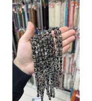 Tibet Akik Taşı Arpa Kesim Siyah Beyaz 8x12mm Doğal Taş Dizi