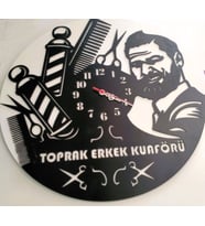 ERKEK BERBER(KUAFÖR) İÇİN DEKORATİF DUVAR SAATİ -2
