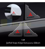 Mitsubishi Logo Kapı Kenar Köşe Koruyucu Çarpma Çizilme Önleyici Silikon Şeffaf Damla Etiket 1 Çift