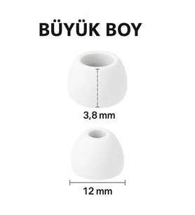 1 Çift 2 Adet Kulaklık Silikonu Samsung Uyumlu-Büyük 12mm Beyaz