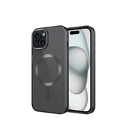 Apple iPhone 15 Plus Uyumlu Kılıf Mat Tasarımlı M-safe Wireless Şarj Özellikli Zore Mat Setro Kapak (Siyah)