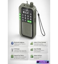 C9 Bluetooth Şarjlı Radyo USB & TF Kart Okuyucu Deprem Çantasına Uygun FM Radyo