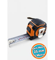 Şerit Metre 5 Metre 25 mm Kilitli Profesyonel Ölçü Aleti