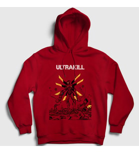 Presmono Unisex Kırmızı Poster V2 Ultrakill Kapüşonlu Sweatshirt 529291tt