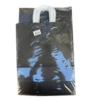 Büküm Saplı Kraft Kağıt Çanta Karton Hediyelik Poşet Torba - Siyah - 18x24 Cm. -25 Adetlik 4 Paket