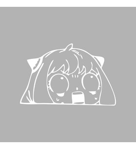 Anime Araba Sticker siyah 15x10 CM (Beyaz)