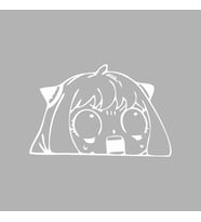 Anime Araba Sticker siyah 15x10 CM (Beyaz)