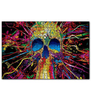Cakapuzzle Renkli Şeritlerden Kurukafa  Puzzle Yapboz MDF (Ahşap) (120 Parça)