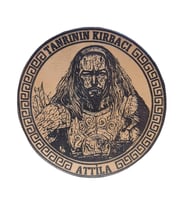 Tanrının Kırbacı Attila - Deri Peç - Arma - Leather Patch (Bej)