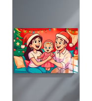 Kişiye Özel Yılbaşı Konsepti Tasarım Çerçeveli Metal Poster Tablo
