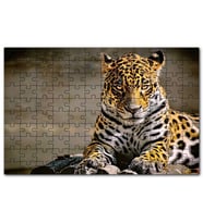 Cakapuzzle Sarı Siyah Beyaz Karışımlı Leopar Görseli Puzzle Yapboz MDF (Ahşap) (120 Parça)