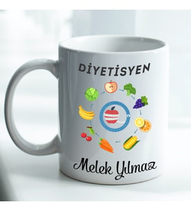 Kişiye Özel İsim ve Fotoğraf Baskılı Diyetisyen Temalı Kupa Bardak No:002