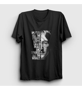 Presmono Unisex Siyah Sharing Beatles John Lennon T-Shirt 35191tt