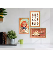 BK Home Coffee Tasarımlı Dekoratif 3’lü Retro Ahşap Tablo-12
