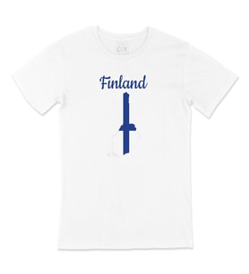 Finlandiya Haritalı ve Bayraklı Tişört
