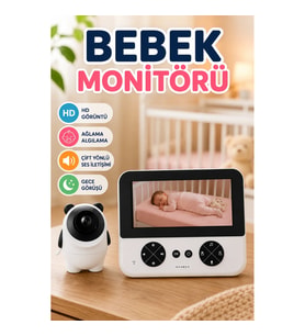 720P HD Ekranlı Kablosuz Bebek Monitörü Ağlama Algılama ve İki Yönlü Ses Özellikli