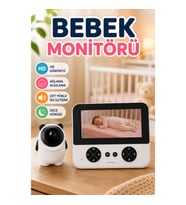 720P HD Ekranlı Kablosuz Bebek Monitörü Ağlama Algılama ve İki Yönlü Ses Özellikli