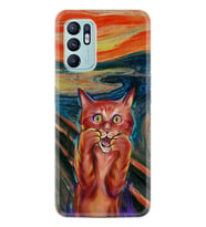 Oppo Reno 6 Kılıf Silikon Desen Özel Seri Tablo Cat 1788