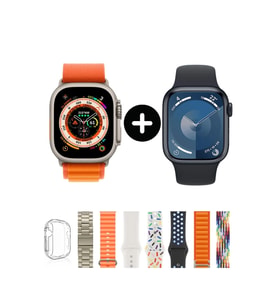 İ50 Suit Max Watch 8 Ultra 2 Ve Watch 9 İki Adet Saat 7 Kordon Ve 2 Koruyuculu Akıllı Saat (Gri)