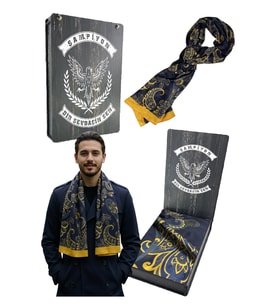 Fenerbahçe Saadettin Saran Desenli Kaşkol Lazer Kutu Hediyeli (Sarı-Lacivert)