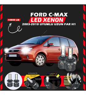Ford C-MAX 2003-2010 Uzun Far Uyumlu Şimşek Etkili Led Xenon Premium Series H1