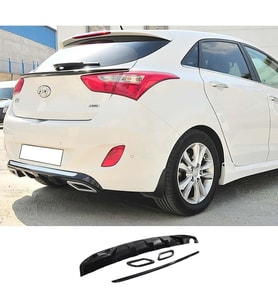 Hyundai i30 Sport Difüzör Parlak Siyah Egzoz Görünüm 2012-2017 Arka-bodykit-ek-karlık
