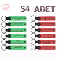 F Yeşili & N Çiçeği, Kafe Müşterilerine Küçük Teşekkür, 54’lü Set, İsim ve Mesajlı Deri Anahtarlık