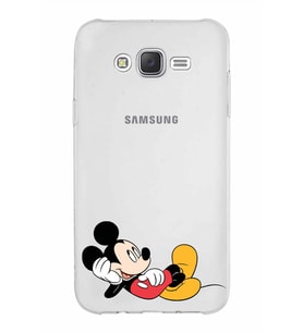 Samsung Galaxy J7 Core Kapak Mickey Mouse Tasarımlı Şeffaf Silikon Kılıf