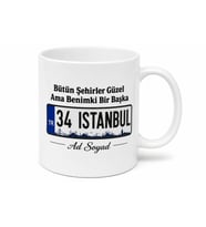 Bütün Şehirler Güzel Ama Benimki Bir Başka Plakalı Kahve Kupası Hediye