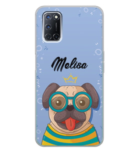 Oppo Gözlüklü Köpek Tasarımlı Şeffaf Telefon Kılıfı
