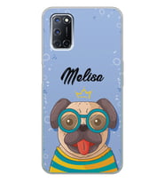 Oppo Gözlüklü Köpek Tasarımlı Şeffaf Telefon Kılıfı