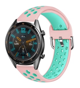 Huawei GT2 46mm 22mm Uyumlu Kordon Silikon Metal Başlıklı Esnek KRD-10 Kayış