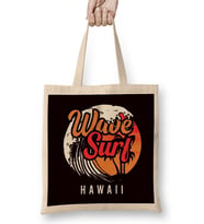 Wave Surf Hawaii Ocean Island Vacation Beach Traveler Surfer Bez Çanta Uzun Saplı