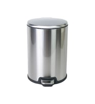 Paslanmaz Çelik Pedallı Çöp Kutusu, 12 Litre, Çıkarılabilir İç Kova