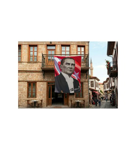 Sivil Mustafa Kemal Atatürk Ay-Yıldız Poster Poster Bayrak Premium Raşel Kumaş 300x450cm ATA19