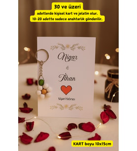 10 Adet Ahşap Papatya Bohem Anahtarlık - Kına Hediye - Nişan Hediye - Nikah Hediye - Anneler Günü