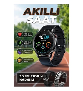 Çift Kordonlu Akıllı Saat Bluetooth 5.0 Dokunmatik Ekran Uyku ve Spor Takip Özellikli