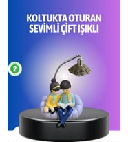 Kitap Okuyan Çift Figürlü Gece Lambası Romantik Dekoratif Masa Lambası