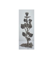 LEAF CANDLE HOLDER NICKEL ANTIQUE 16,5X16,5X35,5 CM (2)