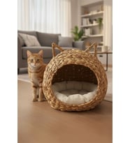 Favorite 9078 Hasır Örgü Kedi Sepeti - Hasır Örgü Kedi Yatağı Sepet