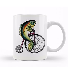 Feminism Fish Without A Bicycle Balık Kupa Bardak Porselen