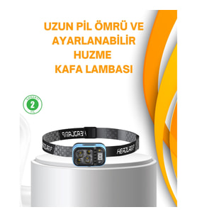 Mey İthalat® Su Geçirmez LED Kafa Lambası 53 Çalışma Modu Güç Ekranlı