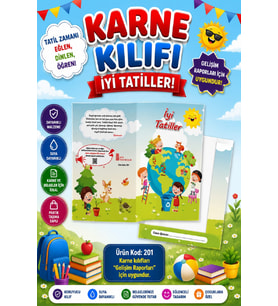 Ata Okul Öncesi ve İlkokullar İçin Karne Kılıfı (Gelişim Dosyasına Uygun) Ürün Kodu:201 (5 Adet)