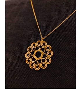 Altın Kaplama Özel Tasarımlı Gümüş Kolye